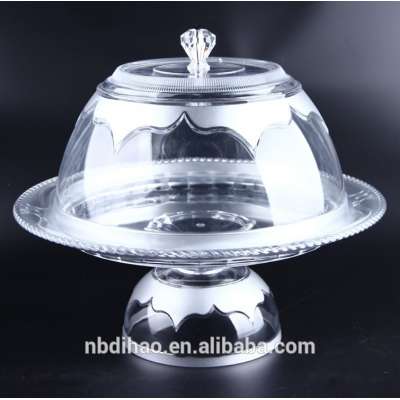 FDA Approved BPA Free Plastic Crystal Clear Cake Stand with Dome