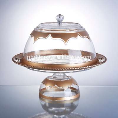 Acrylic Cake Stand with Dome, Clear Crystal, BPA Free, Food Contact